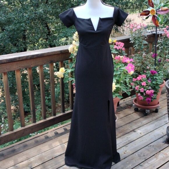 Lulus Stunning Black Dress Whimsigoth Quiet Elegance - Picture 2 of 14